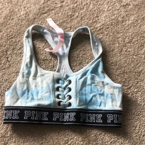 Pink sports bra